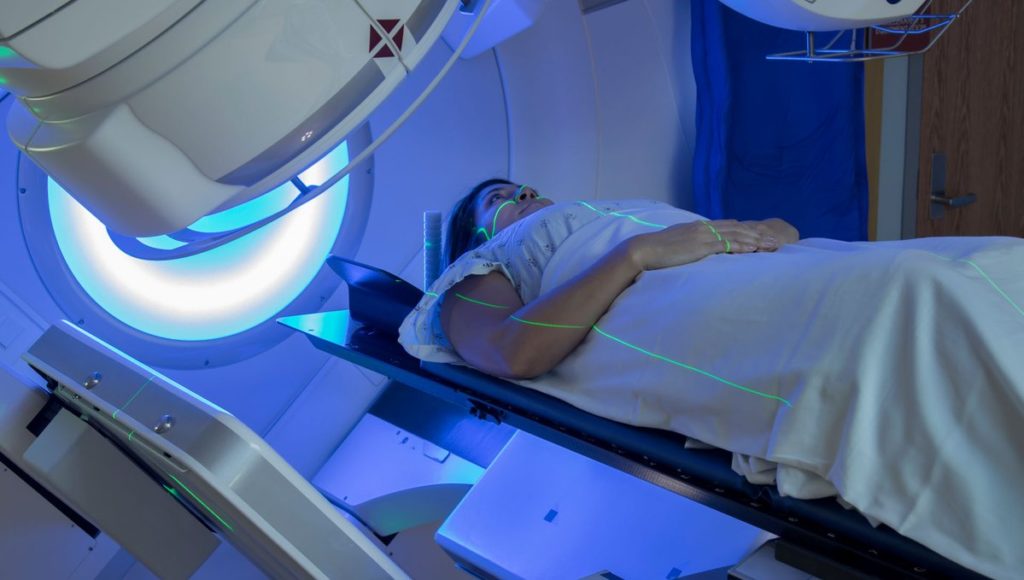 woman undergoing radiotherapy