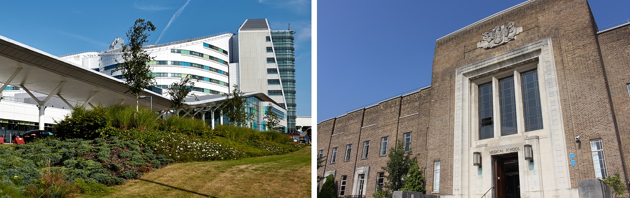 Composite image - Queen Elizabeth Hospital and Birmingham Medical School